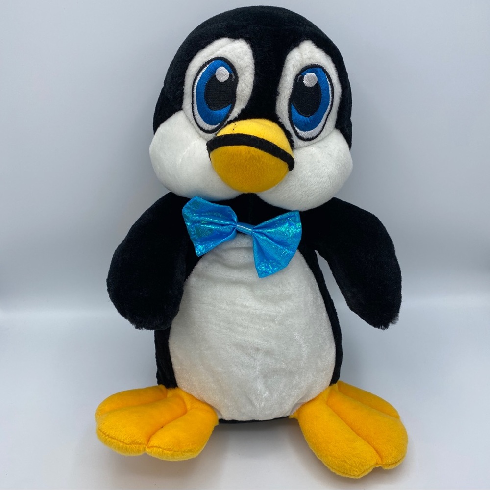 Nanco penguin plush blue‎ bow tie